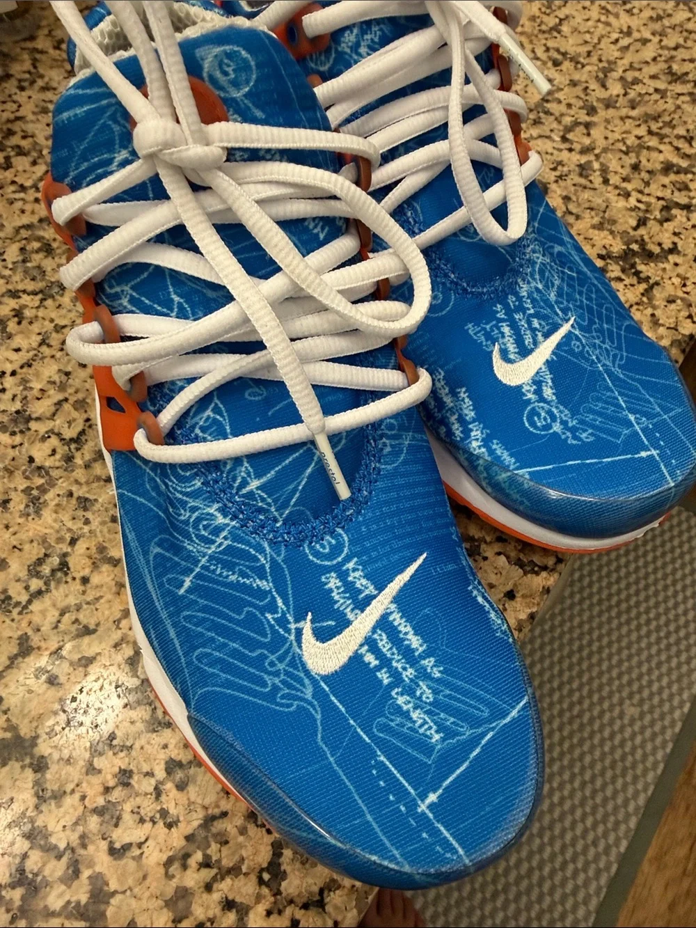 Nike Kids Blue and Orange Athletic Sneakers with White Laces